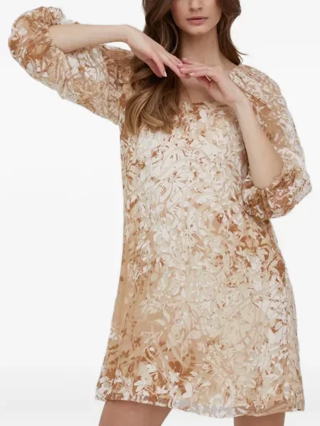 Rochie mini Sisley cu model floral cu imagine de costum galben