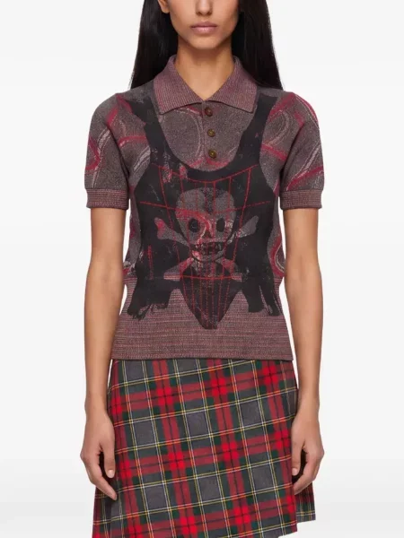 Πλεκτό polo Vivienne Westwood με σχέδιο γκρι