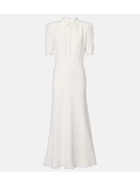 Satenska midi obleka Alessandra Rich bela