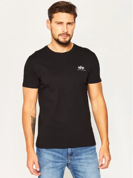 Férfi Alpha Industries Basic Small Logo póló fekete. Méret: XL fekete