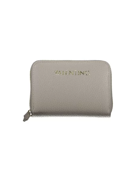 Lniany portfel Valentino Bags beżowy