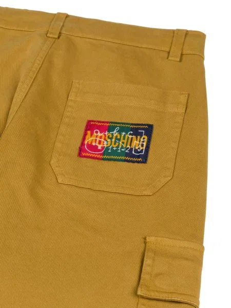 Spodnie cargo dziecięce Moschino brązowe