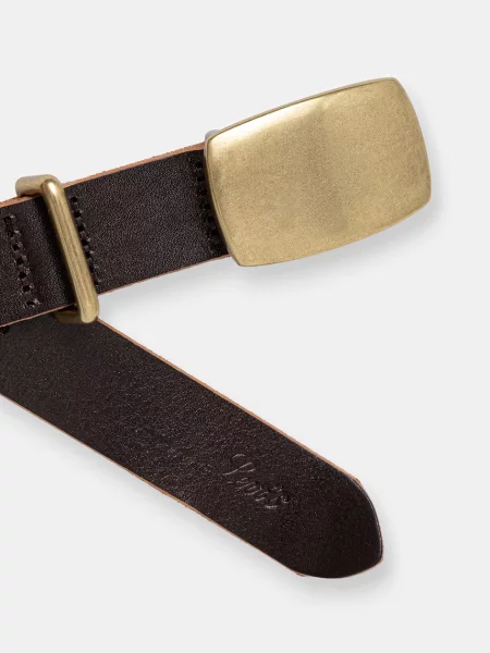 Levi's pas usnjeni PRESIDIO PLAQUE BUCKLE rjava