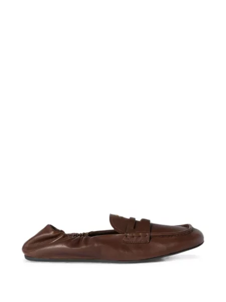 Pantofi loafer Miu Miu cu autograf maro