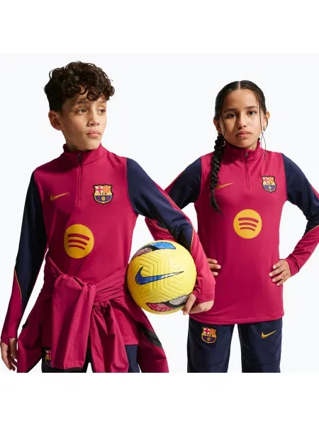 Gyerek Nike FC Barcelona Strike Dri-Fit futball felső Soccer Knit Drill Top. Méret: M piros