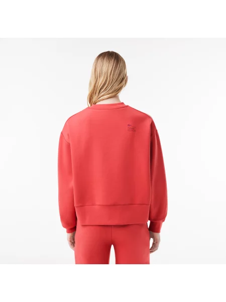 Lacoste Bluza Z Nadrukiem Na Plecach czerwona