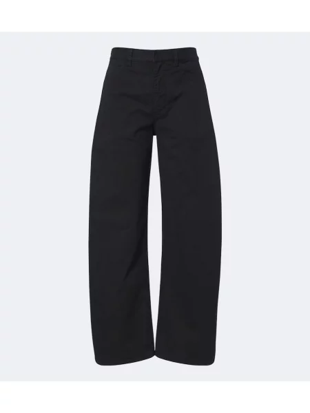 Pantaloni Nili Lotan din țesătură twill gri