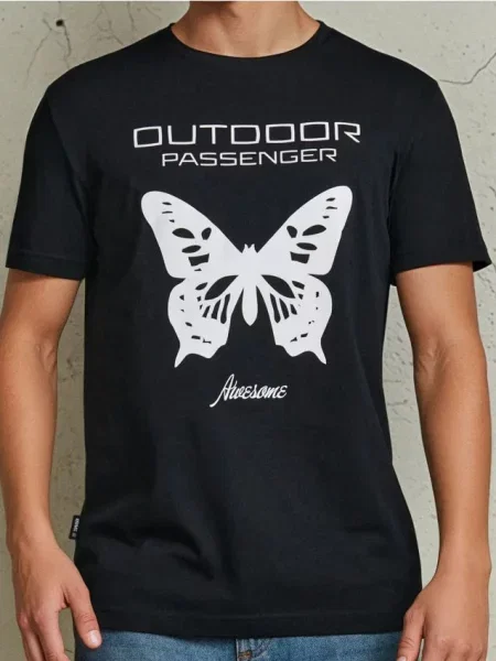 Sinsay Tričko s krátkým rukávem černá