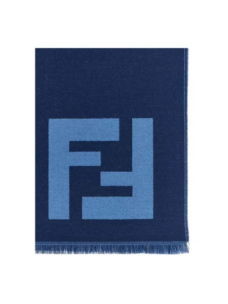 Szal Fendi wełniana niebieska