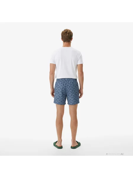 Lacoste Szorty Kąpielowe Ze Wzorem Regular Fit niebieskie
