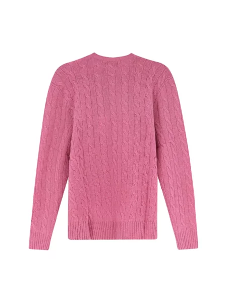 Sweter Polo Ralph Lauren wełniany z długim rękawem różowy