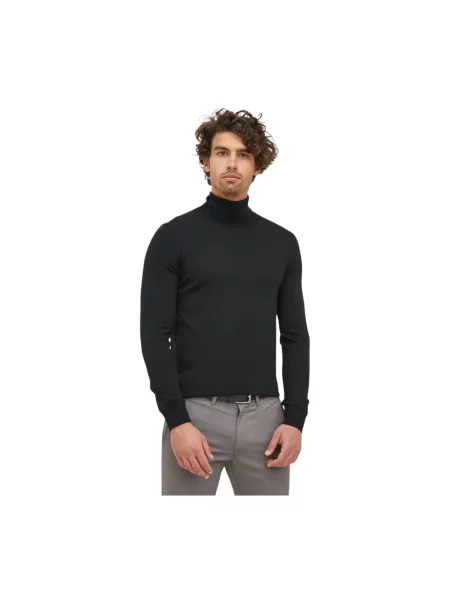 JOOP! sweter z dzianiny merino Donte Mężczyźni wełna ze strzyży jednolity XL czarny