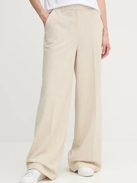Dkny pantaloni lat high waist bej