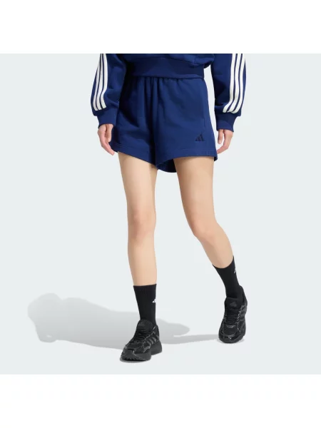 DZIANINOWE SZORTY ADIDAS Z MAŁYM LOGO niebieskie