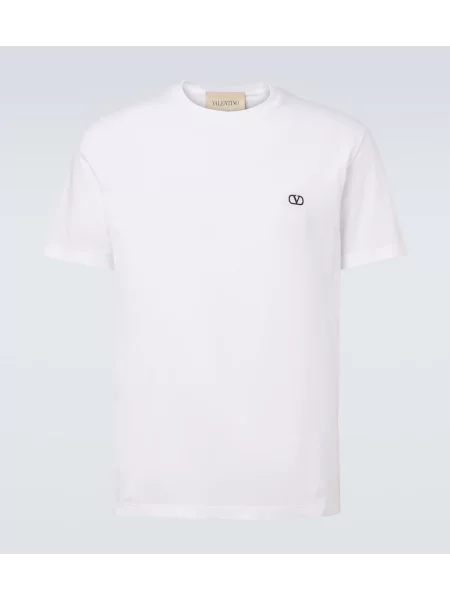 Tricou Valentino din jerseu alb