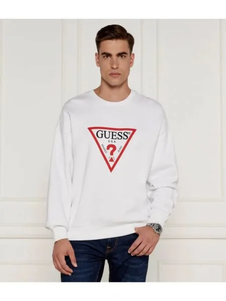 Guess Jeans Hanorac | Oversize fit alb