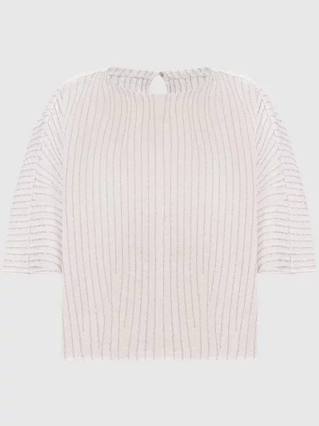 Топ кольору айворі із шовку та льону Boboutic бежевий