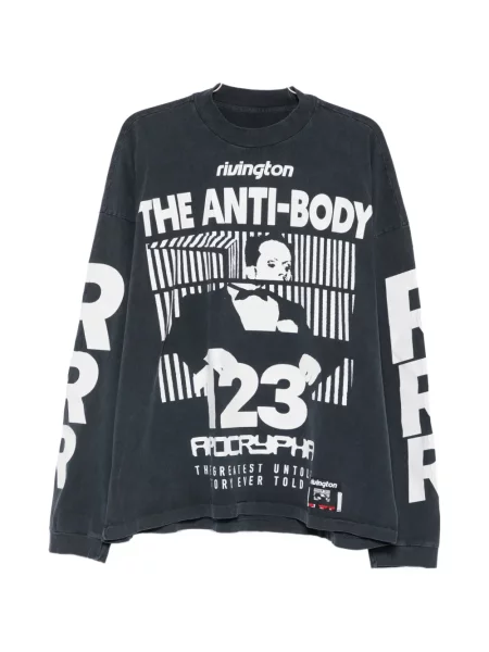 Lung tricou Rivington Roi Rebis cu imagine negru