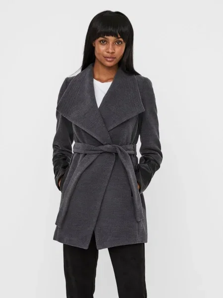 VERO MODA Prechodná bunda tmavosivá čierna