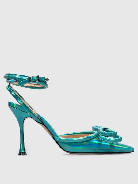 Шкіряні босоніжки Mach&mach з бантом зелені