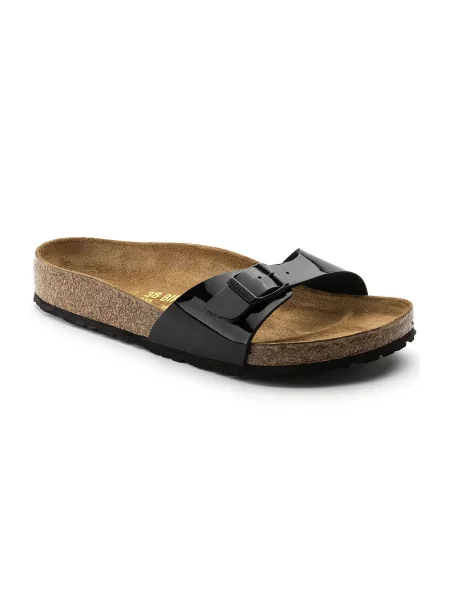 Birkenstock Madrid Birko-Flor Patent Narrow Fit Kobiety Sandały Birkenstock Size: 5 czarny
