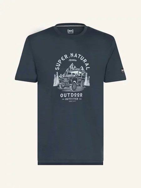 Tričko super.natural Landi Tee blueberry/vapor grey šedé