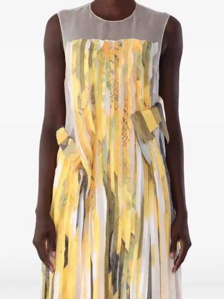 Rochie fără mâneci Jason Wu Collection fără mâneci cu dungi galben