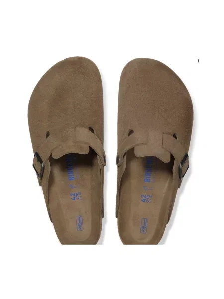 Klapki Birkenstock skórzane brązowe
