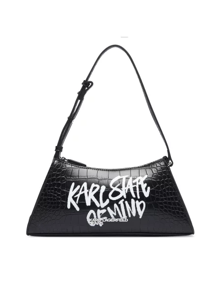 Karl Lagerfeld Jeans kabelka hobo dámska z imitácie kože čierna