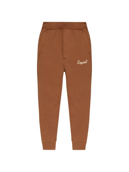 Pantaloni Dsquared2 cu broderie maro