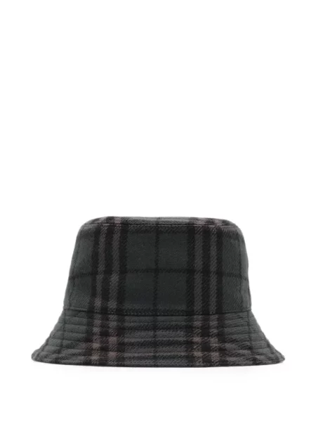 Reversibil pălărie Burberry de lână în carouri gri