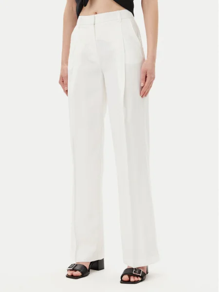 Silvian Heach Текстилни панталони Nieva Wide Leg бял