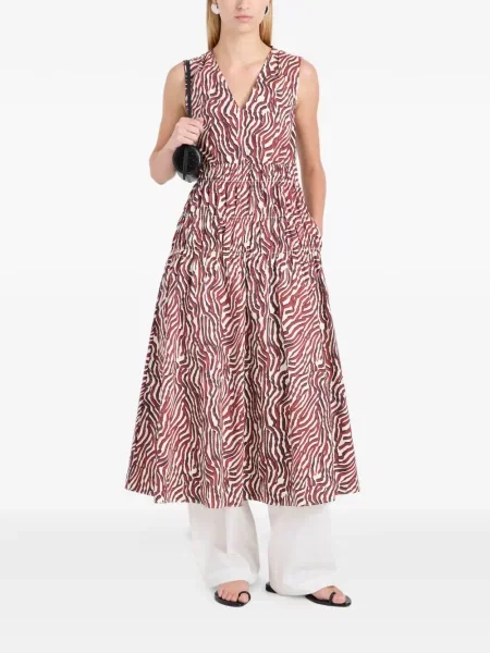 Rochie midi Proenza Schouler White Label cu imagine cu model zebră alb