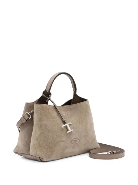 Τσάντα shopper Tod's σουέτ καφέ