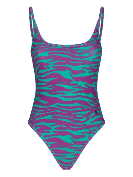 Costum de baie The Attico cu imagine cu model zebră violet