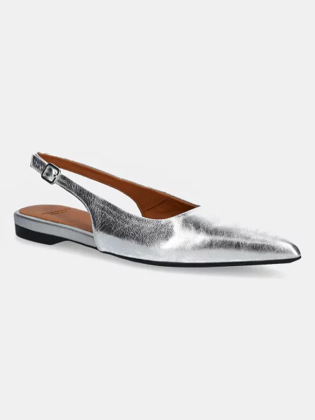 Кожени балеринки Vagabond Shoemakers HERMINE с отворена сребристо