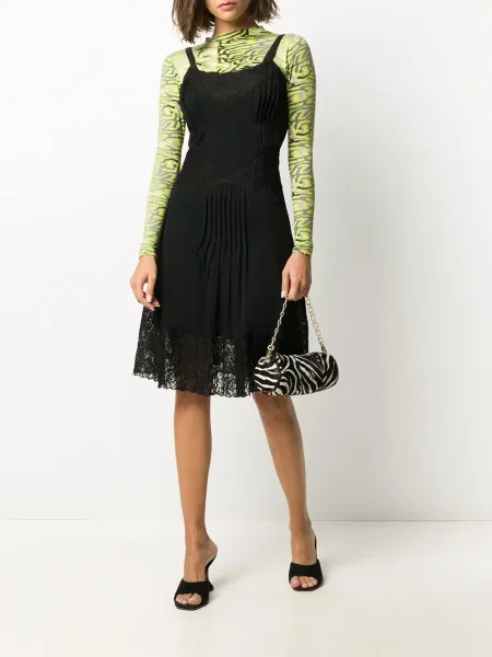 Krajkové oblekové šaty Christian Dior Pre-owned černé
