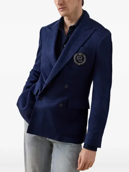 Dvouřadé sako Ralph Lauren Purple Label modré