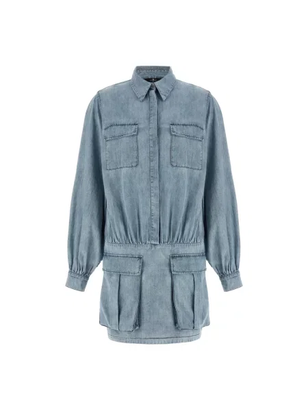 Mała mały sukienka jeansowa 7 For All Mankind garniturowa niebieska