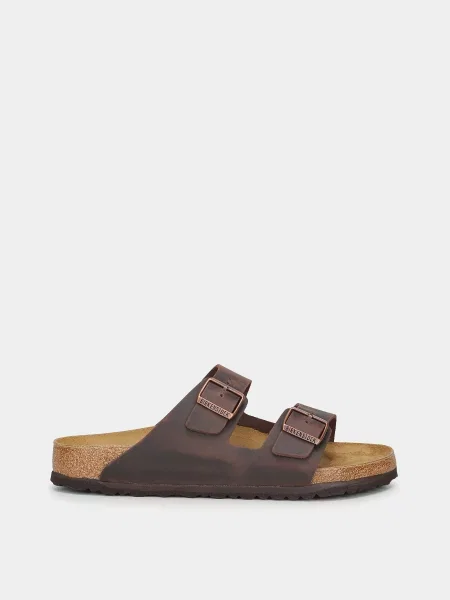 Кожаные шлепанцы Birkenstock коричневые