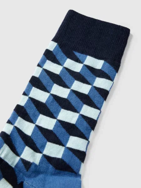 Skarpety ze wzorem na całej powierzchni model ‘FILLED OPTIC’ Happy Socks niebieskie
