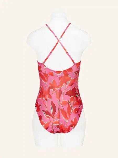 Lidea Strój Kąpielowy Fused Florals pink czerwony