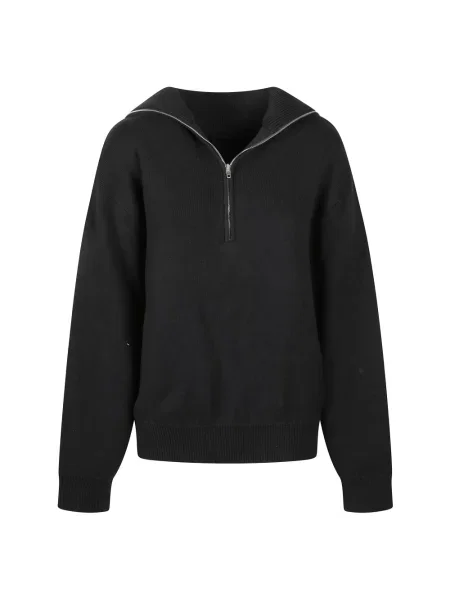 Lniany sweter z golfem Balenciaga czarny