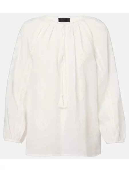 Bluză Nili Lotan cu broderie alb