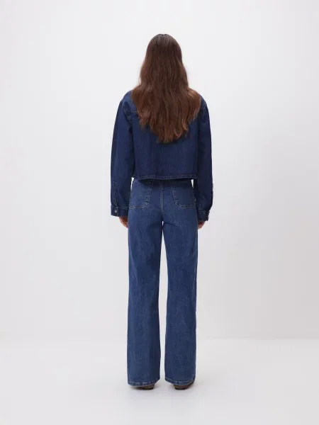 Reserved Джинси з поясом wide leg синій