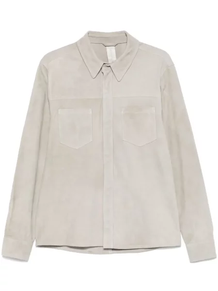 Велурена риза Giorgio Brato сиво