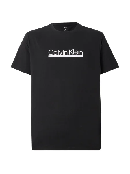 Calvin Klein Majica Outline Tape Graphic Črna Regular Fit bela
