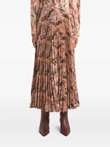 Fusta maxi Etro cu imagine cu model paisley roz
