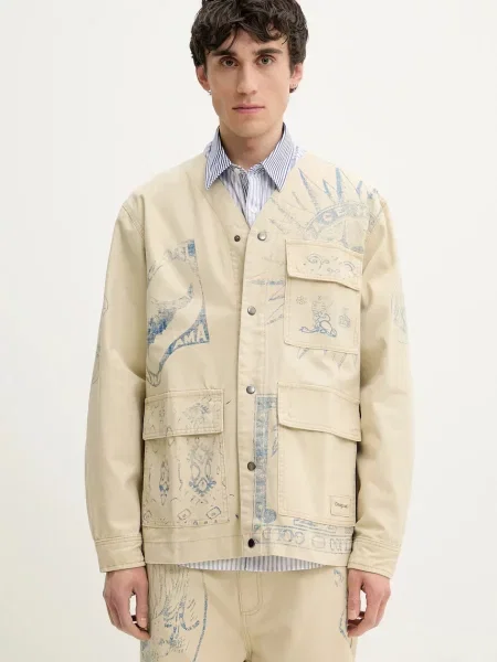 Desigual geaca jeans KENIA de tranzitie oversize bej