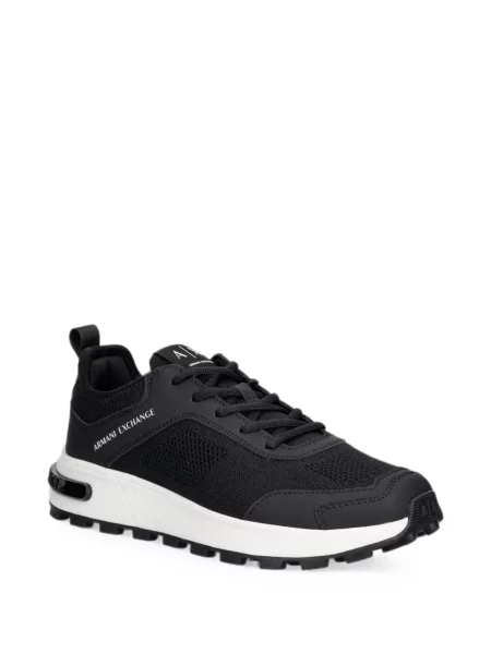 Sneakerși Armani Exchange cu imagine plasă negru